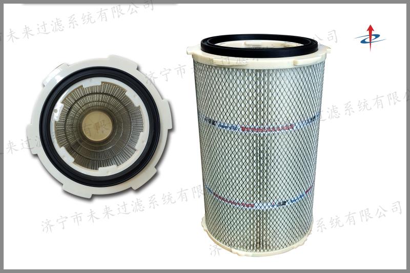 快拆式除塵濾筒由經(jīng)過成型加工處理的濾材、支撐骨架、上下端蓋、橡膠密封圈組成